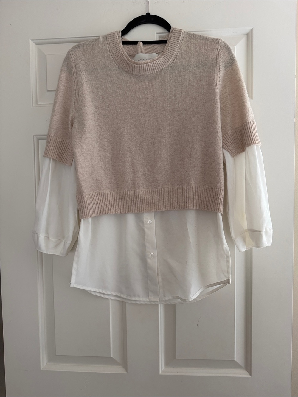 Brochu walker twofer sweater blouse layered size small ebele cashmere ebella